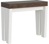 Itamoby - Consola extensible de 90x40/196 cm, modelo Spimbo Mix, con tablero de nogal y estructura de fresno blanco