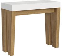 Itamoby - Consola extensible de 90x40/196 cm, modelo Spimbo Mix, con tapa en roble claro y estructura en roble natural