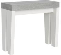 Itamoby - Consola extensible de 90x40/196 cm, modelo Spimbo Mix Small, con tablero de cemento y estructura de fresno blanco