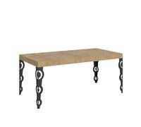 Mesa extensible 90x90/246 cm Karamay Premium Roble Nature Estructura Antracita - Itamoby