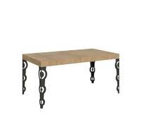 Mesa extensible 90x130/234 cm Karamay Premium Roble Nature Estructura Antracita - Itamoby