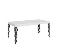 Mesa Extensible 90x90/246 Cm Karamay Premium Estructura Fresno Blanco Antracita