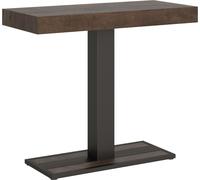 ITAMOBY - Mesa consola extensible de 90x40/196 cm, diseño "Capital Small", con tablero de nuez y estructura de hierro en color antracita