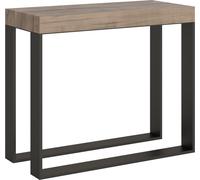 ITAMOBY - Mesa consola extensible de 90x40/196 cm, modelo Elettra Small, con tablero de roble natural y estructura de hierro en color antracita