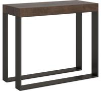 ITAMOBY - Mesa consola extensible de 90x40/196 cm, modelo Elettra Small, en madera de nogal con estructura de hierro en color antracita