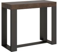 ITAMOBY - Mesa consola extensible de 90x40/196 cm, modelo Futura Small, en madera de nogal con estructura de hierro en color antracita
