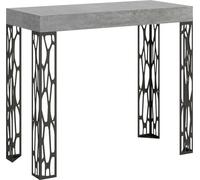 ITAMOBY - Mesa consola extensible de 90x40/196 cm, modelo Ghibli Small, con superficie en cemento gris y estructura de hierro en color antracita
