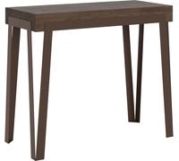 ITAMOBY - Mesa consola extensible de 90x40/196 cm, modelo Rio Small, en madera de nogal con estructura de hierro en color marrón óxido