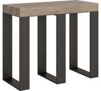 ITAMOBY - Mesa consola extensible de 90x40/196 cm, modelo Sintesi Small, con tablero de roble natural y estructura de hierro en color antracita