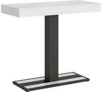 ITAMOBY - Mesa consola extensible de 90x40/300 cm, color blanco "Capital" con estructura de hierro en color antracita
