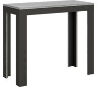 ITAMOBY - Mesa consola extensible de 90x40/300 cm, línea Evolution, color cemento con estructura de hierro en color antracita