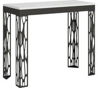 ITAMOBY - Mesa consola extensible de 90x40/300 cm, modelo Ghibli Evolution, con estructura de haya en color blanco y marco de hierro en color antracita