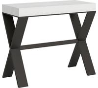 ITAMOBY - Mesa consola extensible de 90x40/300 cm, modelo Xenia, en madera de fresno blanco con estructura de hierro en color antracita
