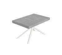 Itamoby Mesa extensible 120/380 x 90 cm Niket cemento patas blancas