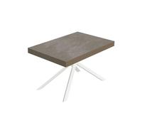 Itamoby Mesa extensible 120/380 x 90 cm Niket gris con patas blancas