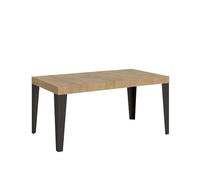 Itamoby - Mesa extensible (130/390 x 90 cm, color roble natural, patas antracita)