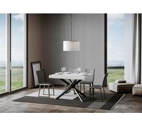 ITAMOBY - Mesa extensible 130/390 x 90 cm, Famas, roble blanco, patas grises