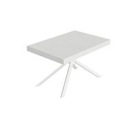 Itamoby Mesa extensible 140/244 x 90 cm Niket blanco fresno patas blancas