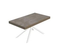 Itamoby Mesa extensible 160/420 x 90 cm Niket gris con patas blancas