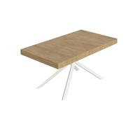 Itamoby Mesa extensible 160/420 x 90 cm Niket roble naturaleza patas blancas