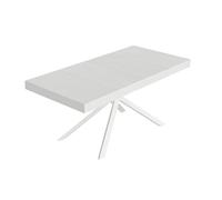 Itamoby Mesa extensible 180/440 x 90 cm Niket blanco fresno patas blancas