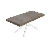 Itamoby Mesa extensible 200/460 x 90 cm Niket gris con patas blancas