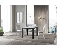 ITAMOBY - Mesa extensible 90/180 x 90 cm, línea Libra. Tablero de haya blanca, estructura en color antracita