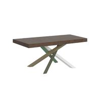 Itamoby - Mesa extensible (90 x 120/224 cm), diseño de volantes, color nogal