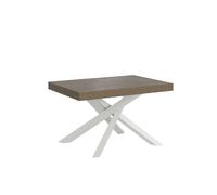 Mesa extensible 90x120/380 cm Volantis gris paloma estructura blanca - Itamoby