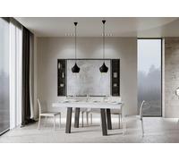 ITAMOBY - Mesa extensible "Bridge" de 180/440 x 90 cm, madera de fresno blanco, patas grises