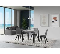 ITAMOBY - Mesa extensible de 90/246 x 90 cm, diseño Rio, patas de mesa en color gris antracita