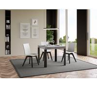 ITAMOBY - Mesa extensible de 90/246 x 90 cm, línea Zement, patas de mesa en color antracita