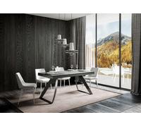 ITAMOBY - Mesa extensible "Proxy Evolution" de 180/440 x 90 cm. Estructura y patas en color gris antracita, superficie en cemento
