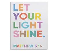 ITCLEYMDZV Bible Verse Poster Let Your Light Shine Inspirational Room Wall-Art Nursery Decor(Framed,16x24inch(40x60cm))