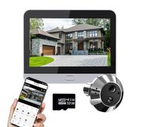 iTenen A1 Mirilla Digital Puerta WiFi con Tarjeta 32 GB,Audio Bidireccional,PIR Detección de Movimiento,Pantalla Táctil a Color de 4.3" con Batería 5000 mAh,Angular 140°,Visión Nocturna,2.4Ghz WiFi