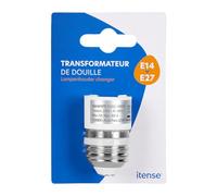 ITENSE - Adaptador de enchufe, transformador de enchufe e14 en e27 - Casquillo E14 a casquillo E27 - Montaje fácil - Adecuado para todas las bombillas E14 - Intensidad de corriente: 2A - Voltaje: 250