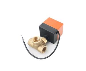 ITFOWIYD 1/2“ 3/4” 1“ 3 Way Motorized Ball Valve T Type Electric Ball Valve Brass Ball Valve Three Line Two Way Control(220VAC,1 Inch)