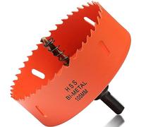 ITOOLFIRM Sierra perforadora bimetálica de 105 mm, para madera y metal, corona redonda bimetálica con profundidad de corte de 35 mm para acero, hierro fundido, aluminio, paneles de yeso,
