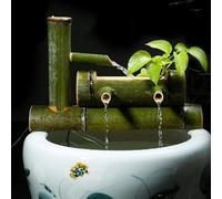 ITOSUI Kit de Fuente de bambú con Bomba, Elemento acuático Estilo Zen Feng Shui, Adorno de circulación para Acuario, Fuente paisajística Independiente, para Patio, Estanque, jardín Trasero.