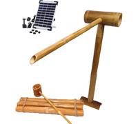 ITOSUI Kit de Fuente de bambú, Fuente de Agua de bambú con energía Solar, Fuente de jardín Estilo Zen Feng Shui, decoración de Agua Corriente con Bomba, para césped, Patio Trasero y terraza.