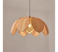 ITOSUI Lámpara Colgante LED de ratán Tejido con Forma de pétalo, 3 Colores, Ideal para Comedor, Dormitorio, Sala de Estar, salón de té o como Elemento de decoración del hogar (3 Colores, B D80cm).