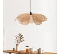 ITOSUI Lámpara Colgante LED de ratán Tejido con Forma de pétalo, 3 Colores, para Comedor, Dormitorio, Sala de Estar, salón de té, decoración del hogar (luz cálida, 80 cm de diámetro).
