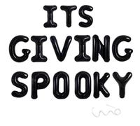 It's Giving Spooky Balloon Banne, pancarta de decoración de Halloween para Halloween, suministros de decoración de fiesta fantasma
