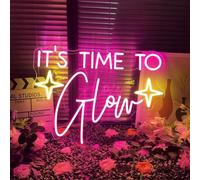It's Time to Glow LED señales de neón luces acrílicas transparentes decoración para boda cumpleaños fiesta pared casa dormitorio habitación arte decoración de luz USB 5V