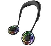 ITSHINY Ventilador Cuello, Ventilador Cuello Portátil, Mini Ventilador Portatil, Ventilador de Manos Libres Ventilador USB con Ajustable 3 Velocidades Recargable para Viajes, Deporte, Oficina, Hogar