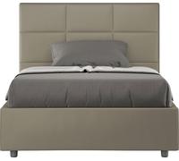 ITYHOME - Cama tapizada con cajón de almacenamiento, tamaño 120x190, con revestimiento de cuero sintético color cappuccino, modelo Mika