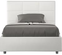 ITYHOME - Cama tapizada con cajón de almacenamiento, tamaño 120x190, con revestimiento de cuero sintético, color blanco, modelo Mika