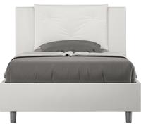 ITYHOME - Cama tapizada con cajón de almacenamiento, tamaño 120x200, con revestimiento de cuero sintético blanco, modelo Appia