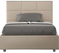 ITYHOME - Cama tapizada con cajón de almacenamiento, tamaño 120x200, con revestimiento de cuero sintético color gris paloma, modelo Mika