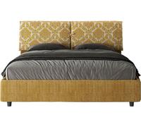 ITYHOME - Cama tapizada con cajón de almacenamiento, tamaño 160x190, con revestimiento de tela Agata 3, color amarillo Mados